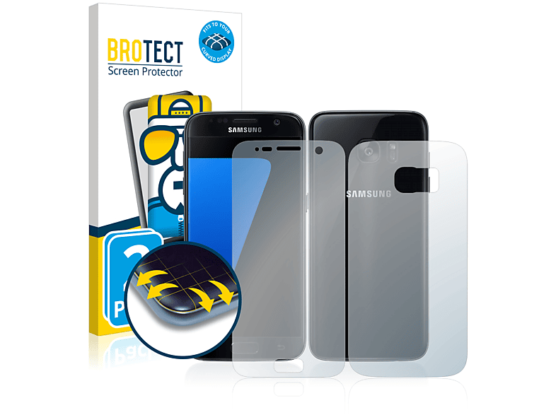 3D Samsung S7) Full-Cover BROTECT Schutzfolie(für Curved 2x Galaxy Flex