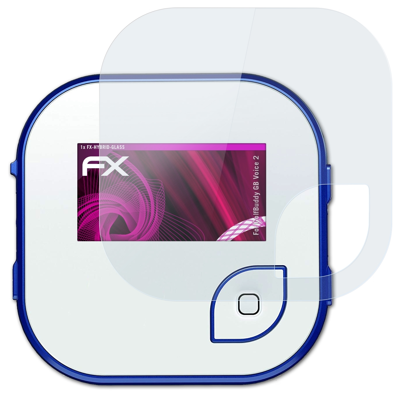 ATFOLIX 2) Schutzglas(für Voice GolfBuddy FX-Hybrid-Glass GB