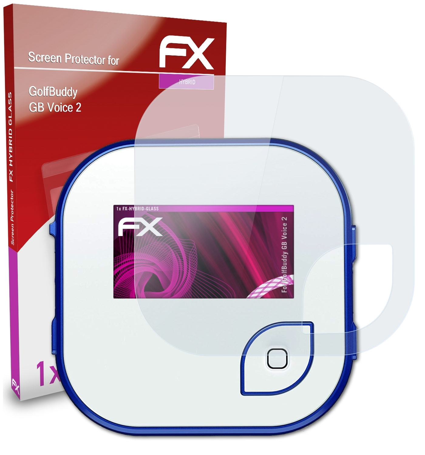 ATFOLIX FX-Hybrid-Glass GolfBuddy Schutzglas(für GB 2) Voice