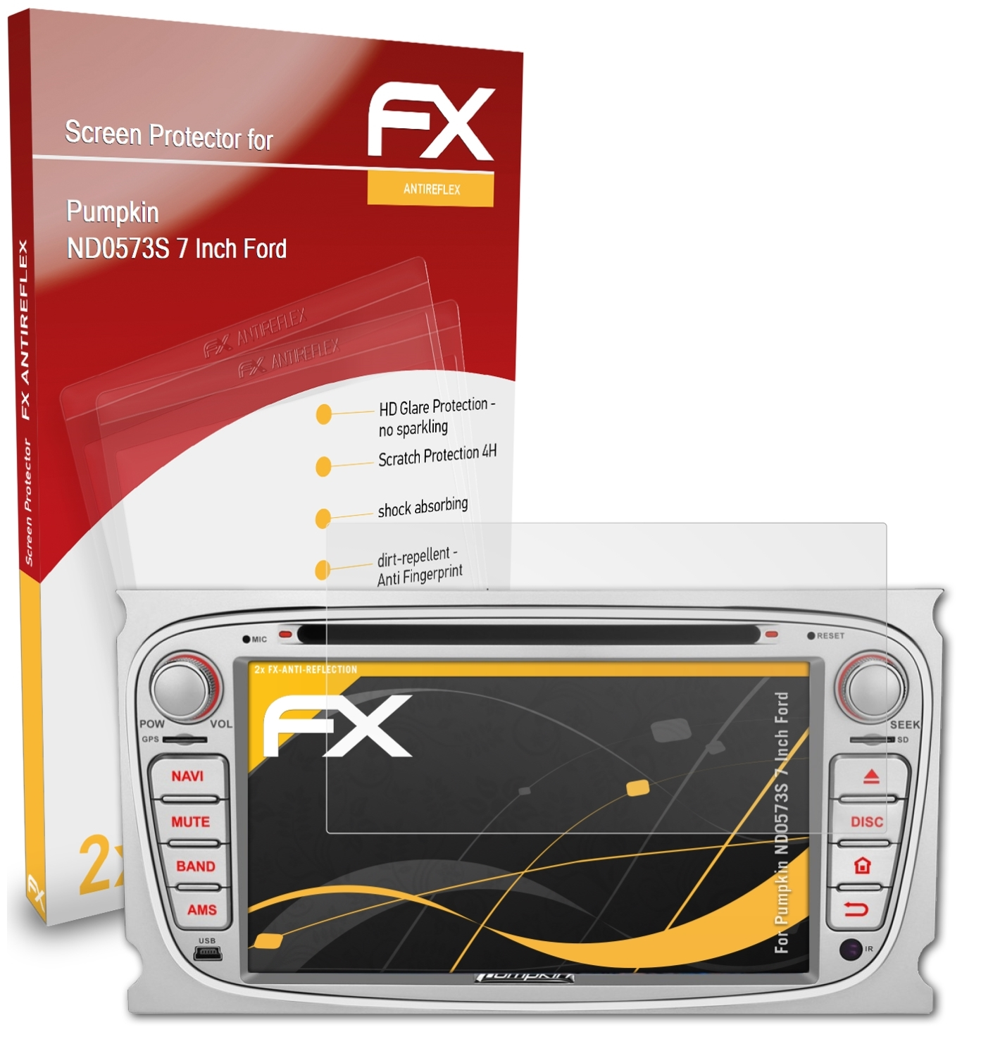 ATFOLIX Inch) Pumpkin FX-Antireflex 2x Displayschutz(für ND0573S 7
