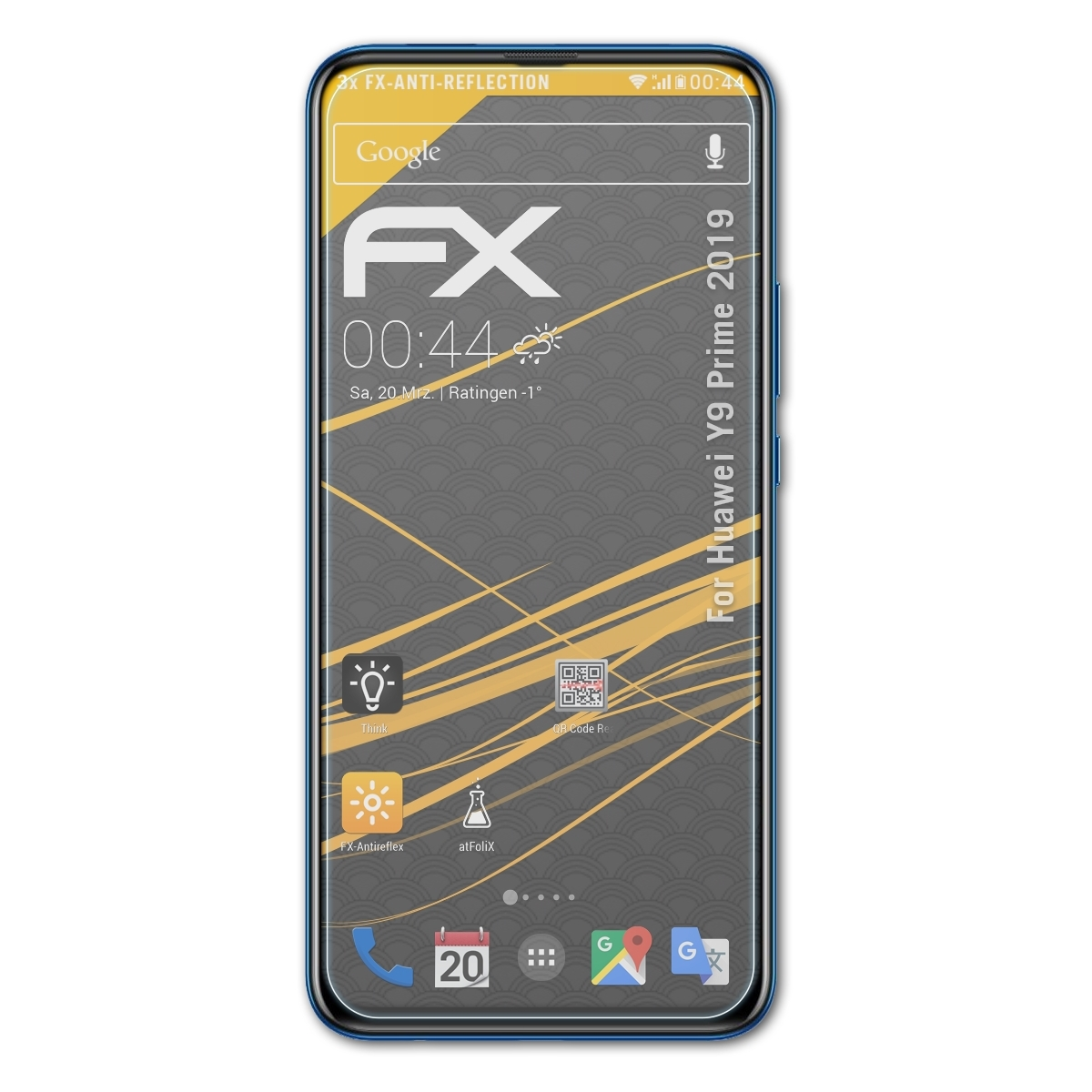 ATFOLIX 2019) Displayschutz(für Y9 FX-Antireflex 3x Prime Huawei