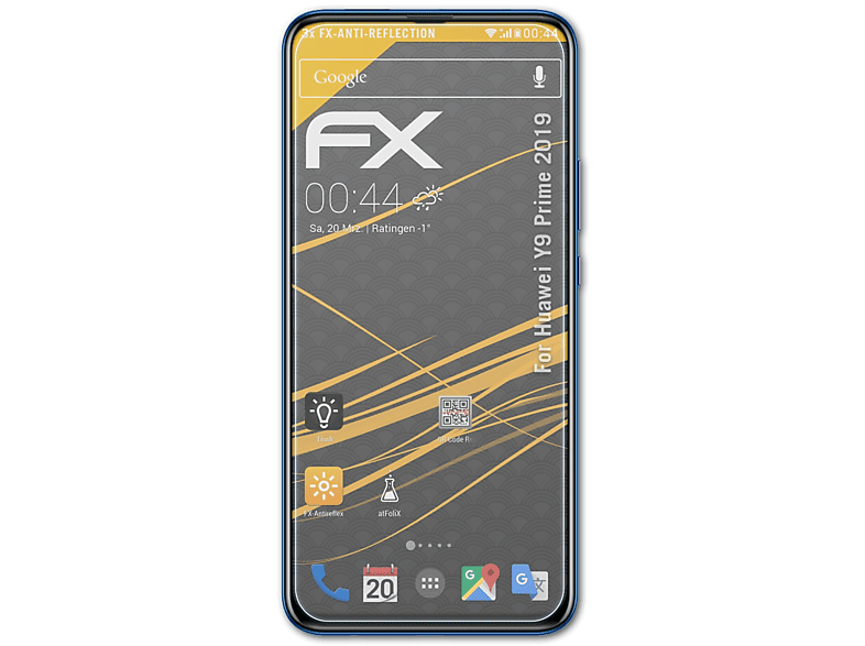 ATFOLIX 2019) Y9 3x Huawei FX-Antireflex Displayschutz(für Prime
