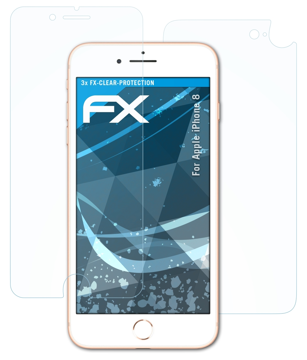 iPhone Displayschutz(für Apple 8) 3x FX-Clear ATFOLIX