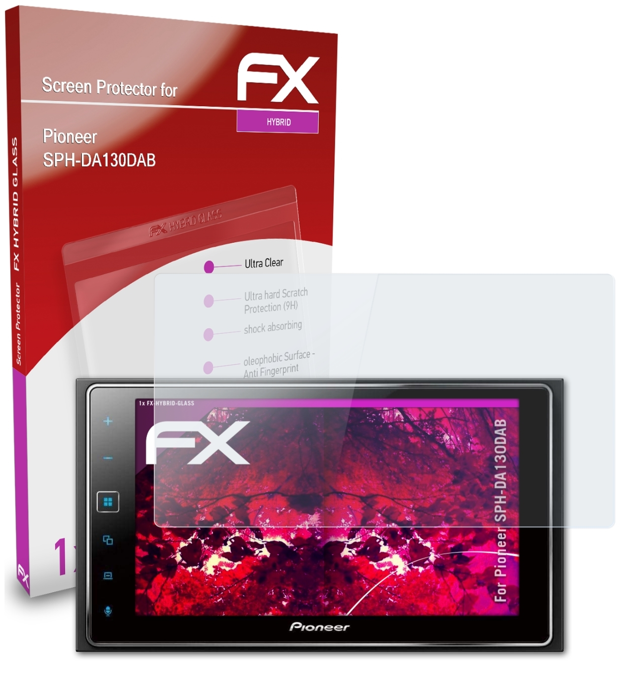 ATFOLIX FX-Hybrid-Glass Schutzglas(für SPH-DA130DAB) Pioneer