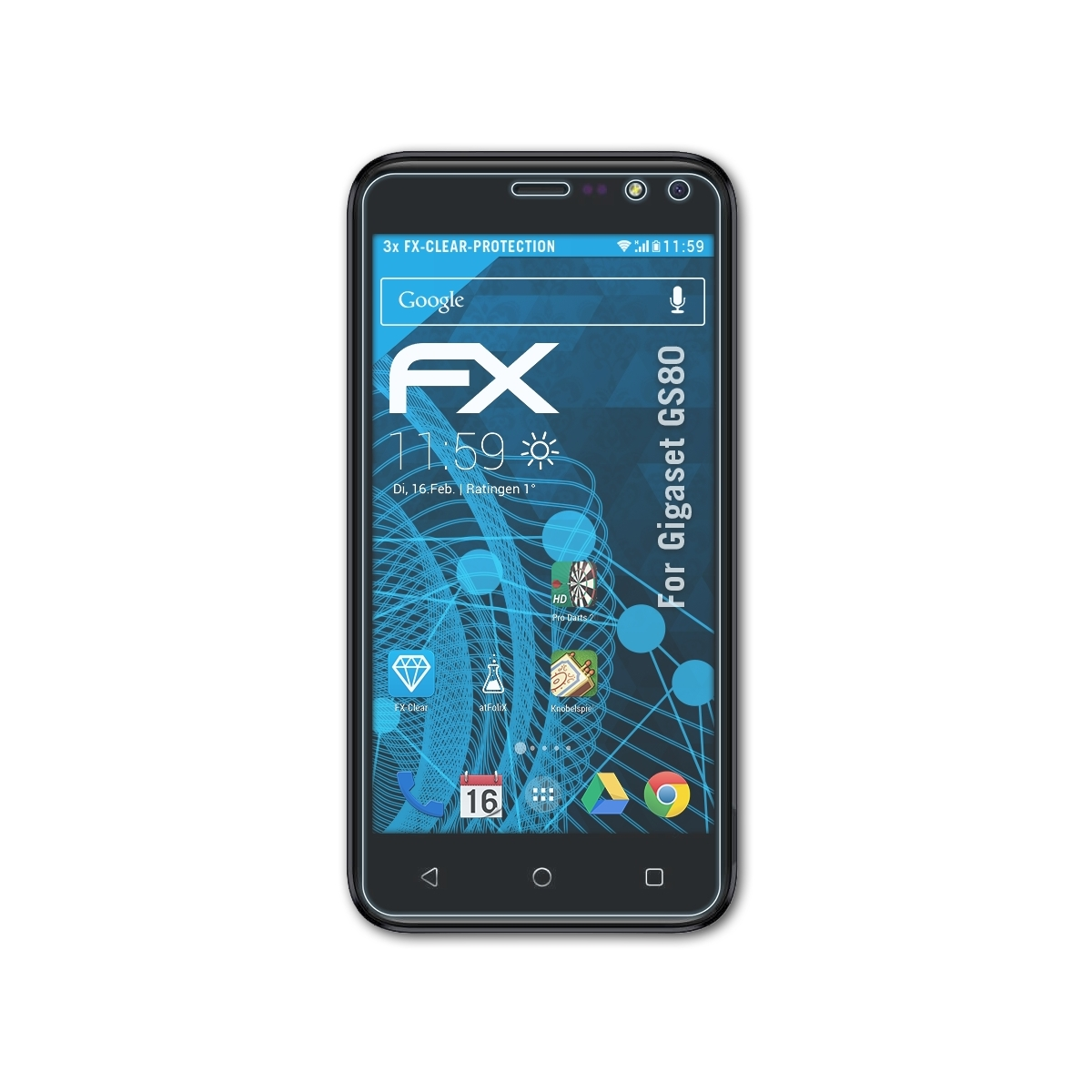 ATFOLIX 3x FX-Clear Displayschutz(für Gigaset GS80)