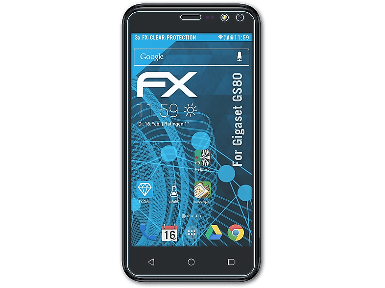 3x GS80) Displayschutz(für FX-Clear ATFOLIX Gigaset