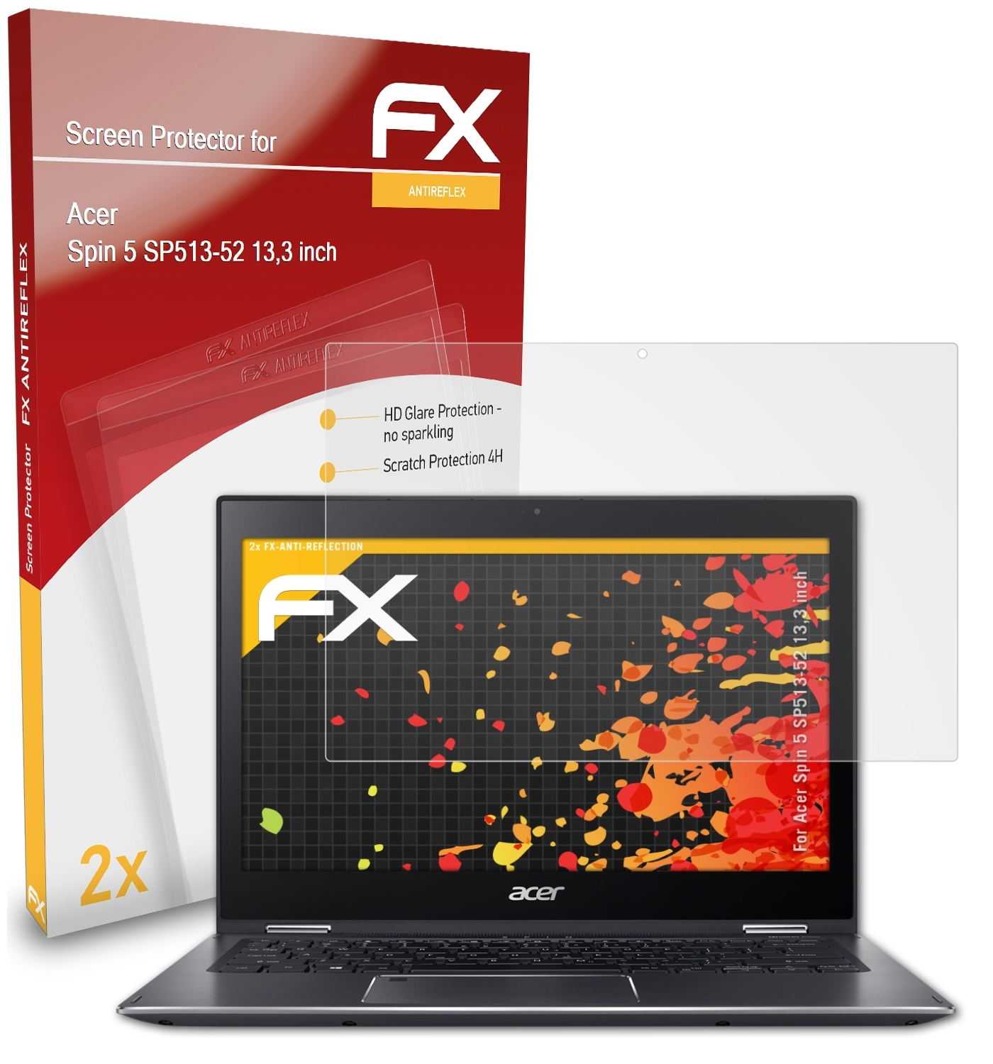 ATFOLIX 2x FX-Antireflex Displayschutz(für 5 (13,3 SP513-52 Spin Acer inch))