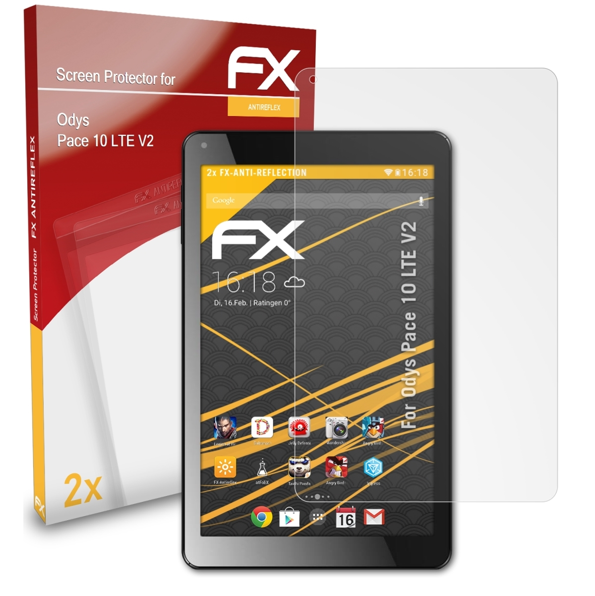 ATFOLIX 2x Odys 10 Displayschutz(für (V2)) LTE Pace FX-Antireflex