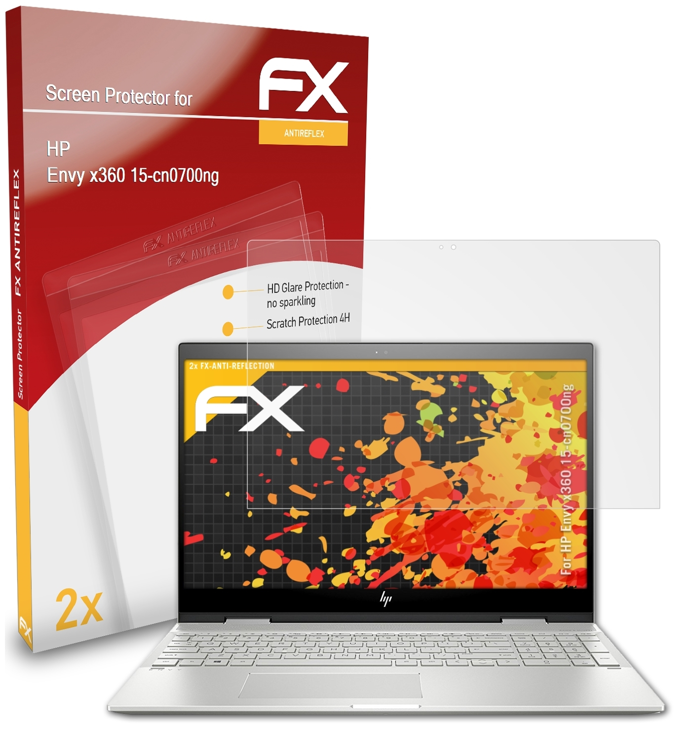 ATFOLIX 2x FX-Antireflex Displayschutz(für HP 15-cn0700ng) Envy x360
