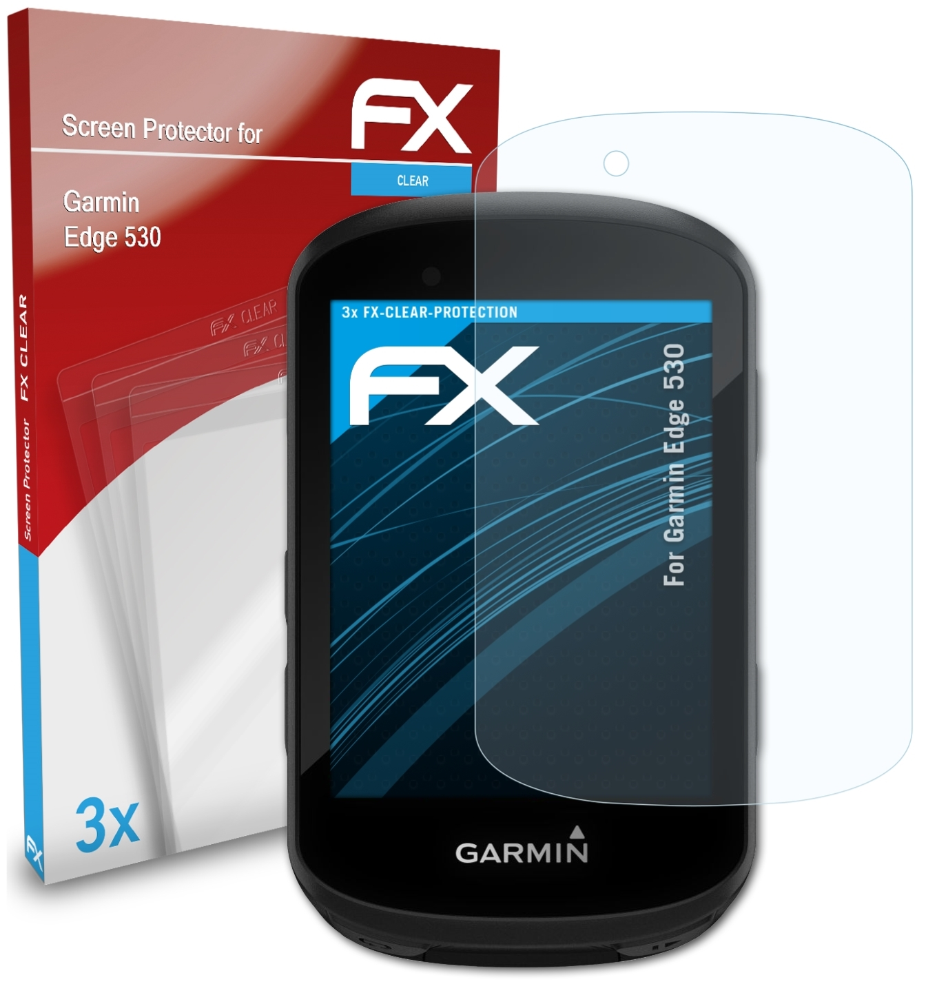 ATFOLIX 3x FX-Clear Displayschutz(für 530) Garmin Edge
