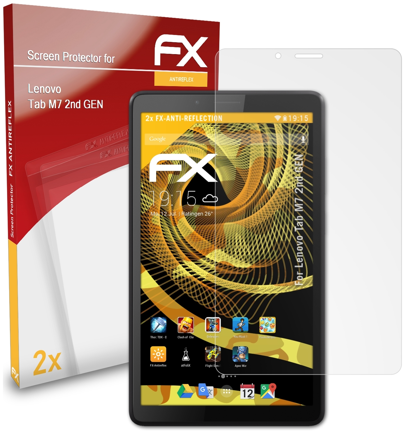 ATFOLIX 2x Displayschutz(für (2nd GEN)) M7 Tab FX-Antireflex Lenovo