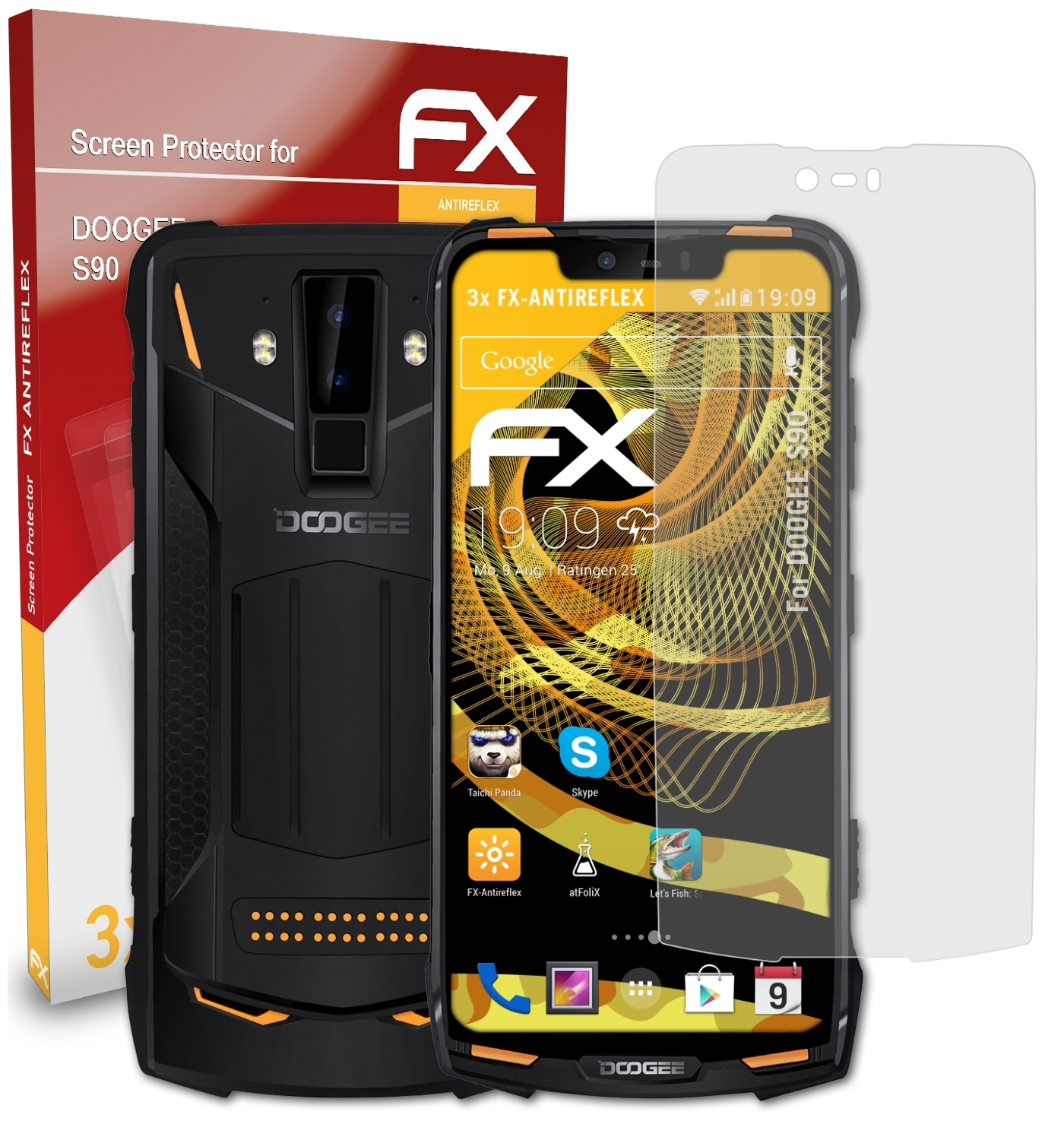 S90) FX-Antireflex 3x Doogee ATFOLIX Displayschutz(für
