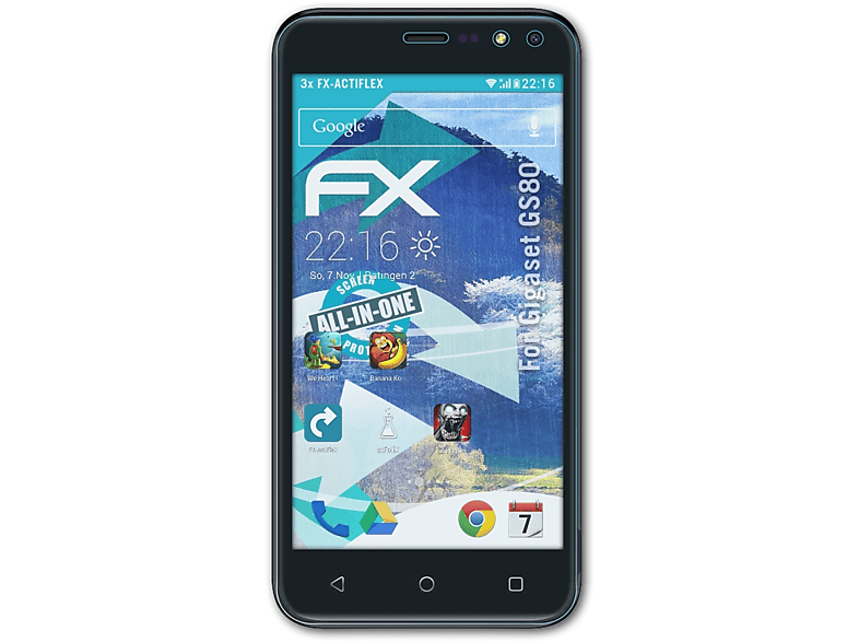 ATFOLIX 3x FX-ActiFleX Displayschutz(für Gigaset GS80)