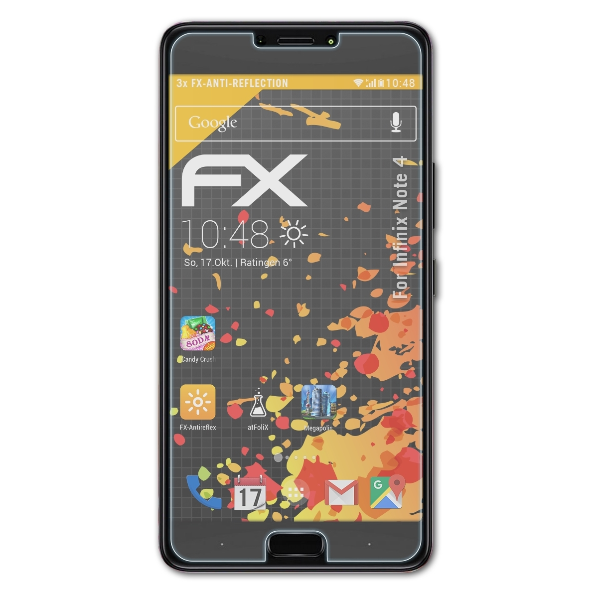 ATFOLIX 3x FX-Antireflex 4) Displayschutz(für Note Infinix