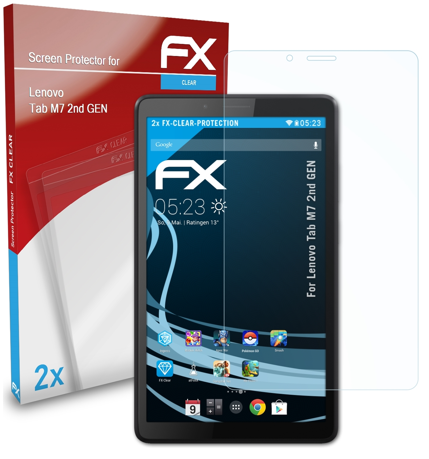 ATFOLIX 2x (2nd Displayschutz(für M7 Lenovo GEN)) Tab FX-Clear