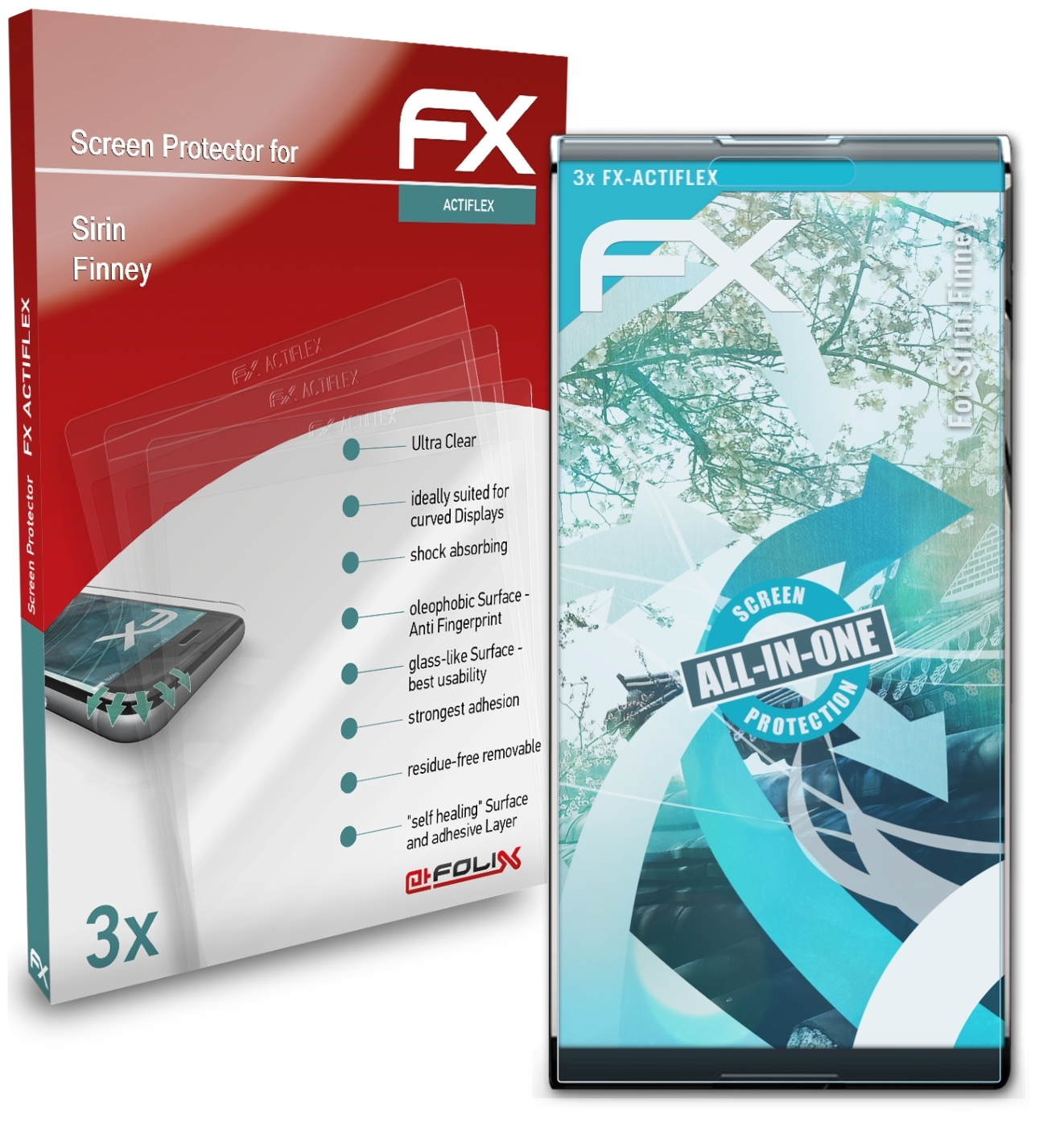 3x FX-ActiFleX ATFOLIX Finney) Sirin Displayschutz(für