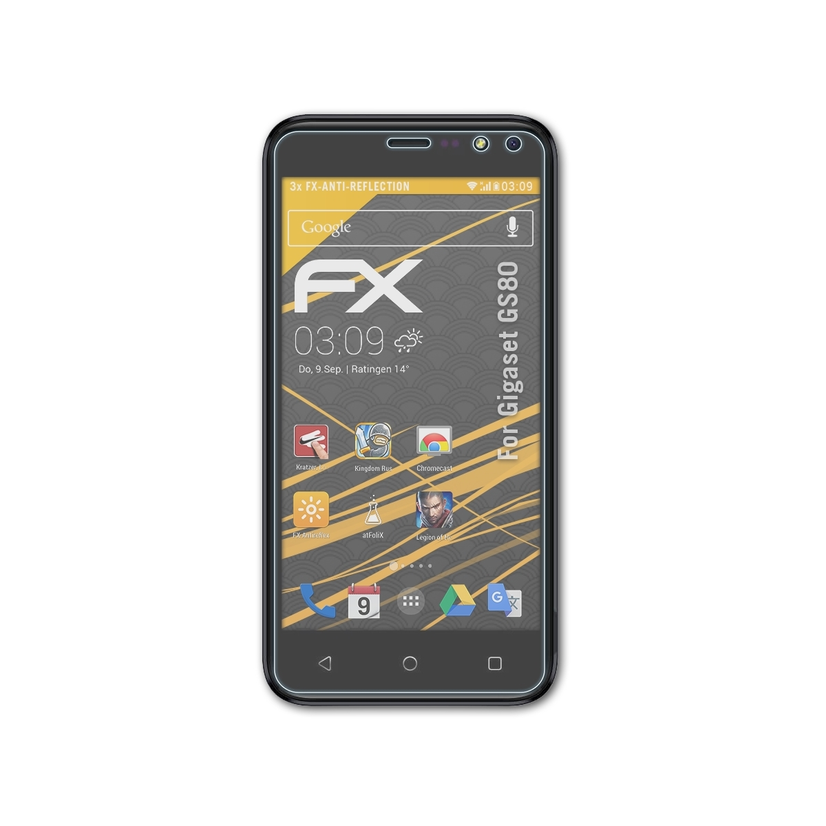 ATFOLIX 3x FX-Antireflex GS80) Displayschutz(für Gigaset