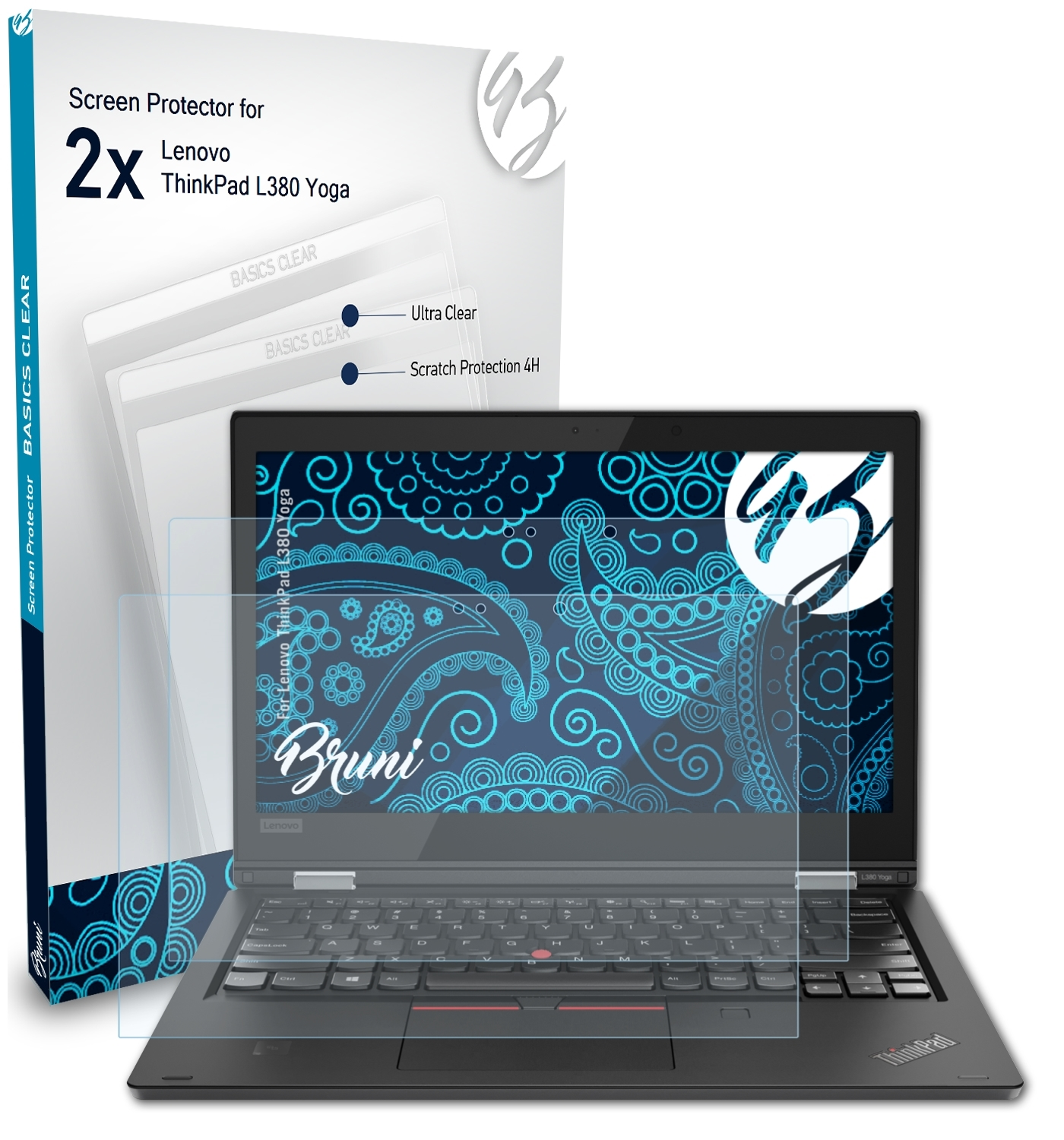 BRUNI 2x Basics-Clear ThinkPad Yoga) Lenovo Schutzfolie(für L380