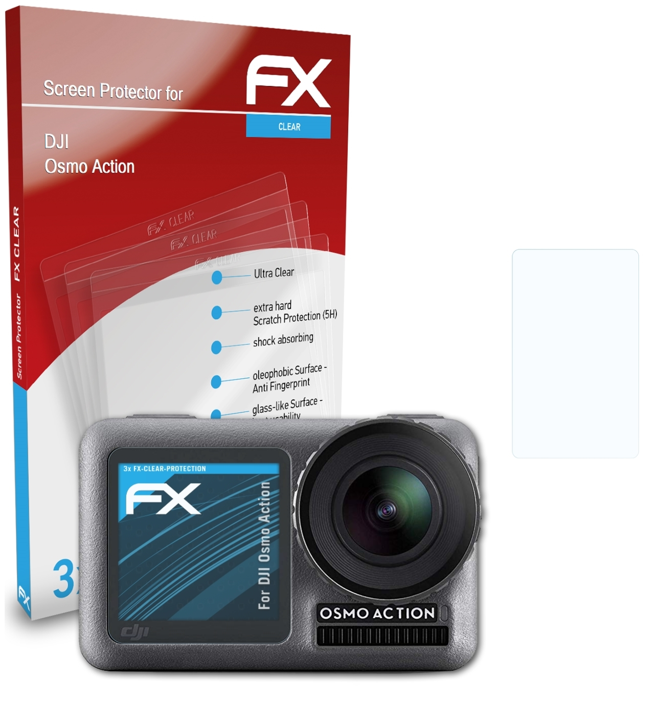 FX-Clear DJI Osmo Displayschutz(für ATFOLIX Action) 3x