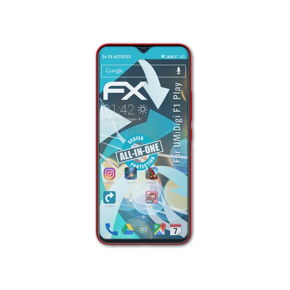 ATFOLIX 3x FX-ActiFleX Displayschutz(für UMiDigi F1 Play)