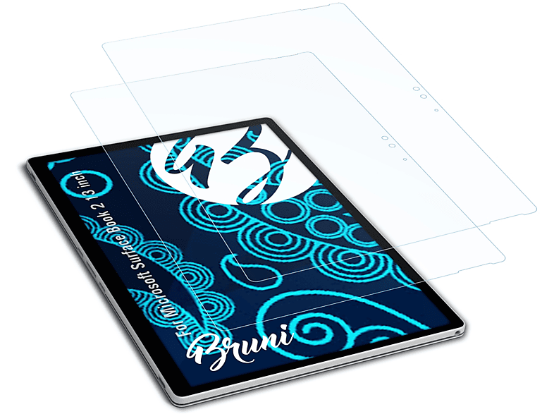 BRUNI 2x Basics-Clear Schutzfolie(für Microsoft Surface Book 2 (13 inch))