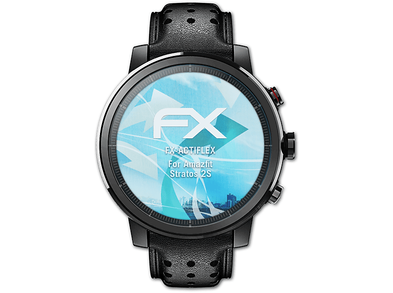 ATFOLIX 3x FX-ActiFleX Displayschutz(für Amazfit Stratos 2S) | Smartwatch Schutzfolien & Gläser