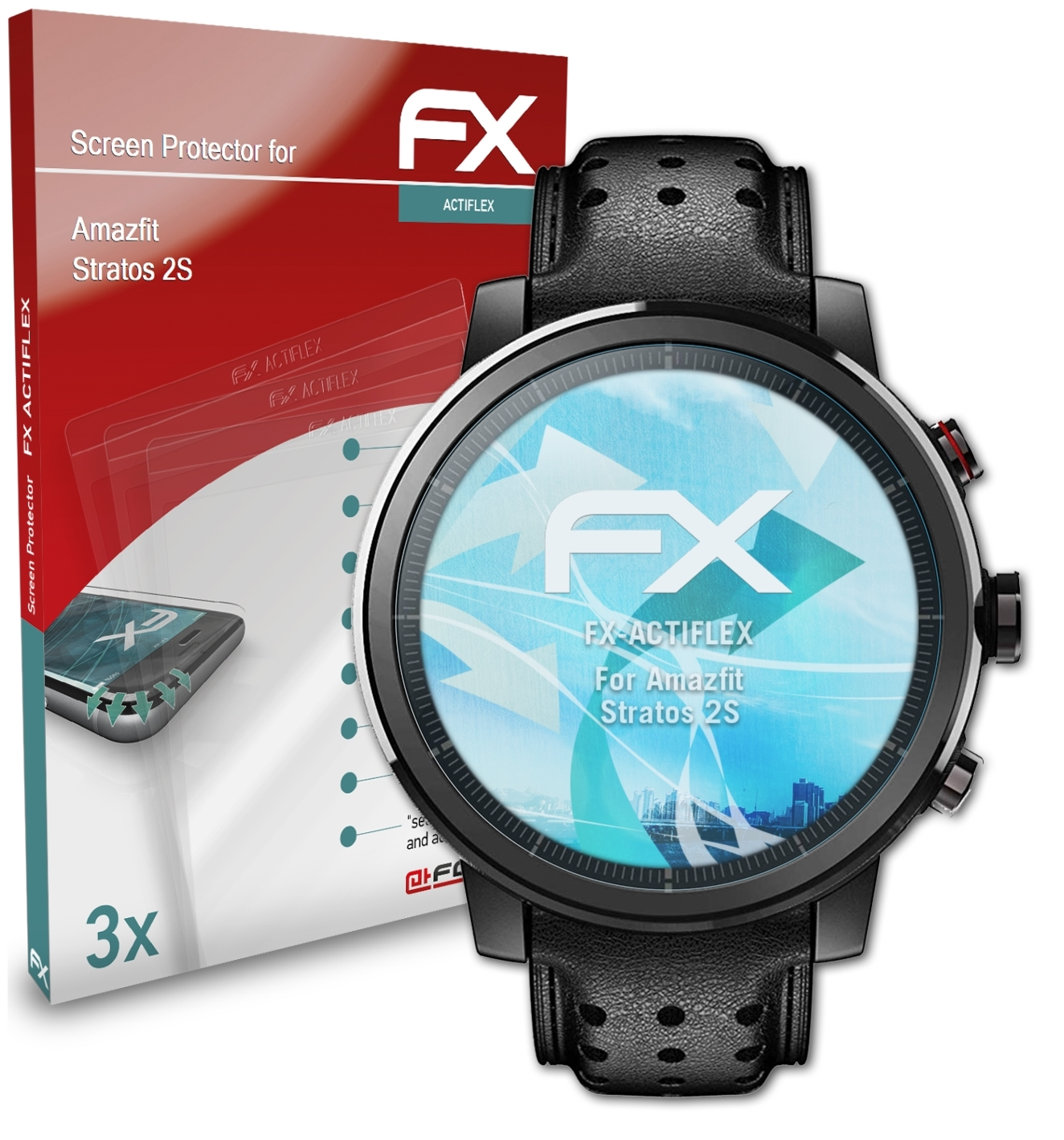 ATFOLIX 3x FX-ActiFleX Displayschutz(für Amazfit 2S) Stratos