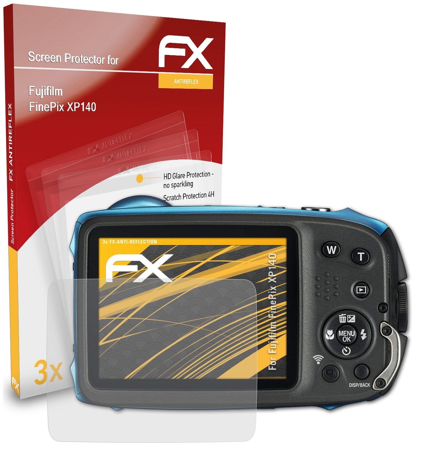 Displayschutz(für FinePix FX-Antireflex XP140) Fujifilm ATFOLIX 3x