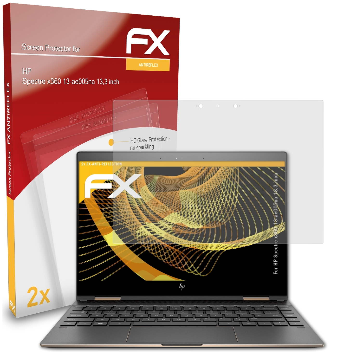ATFOLIX 2x FX-Antireflex Displayschutz(für HP (13,3 inch)) 13-ae005na Spectre x360