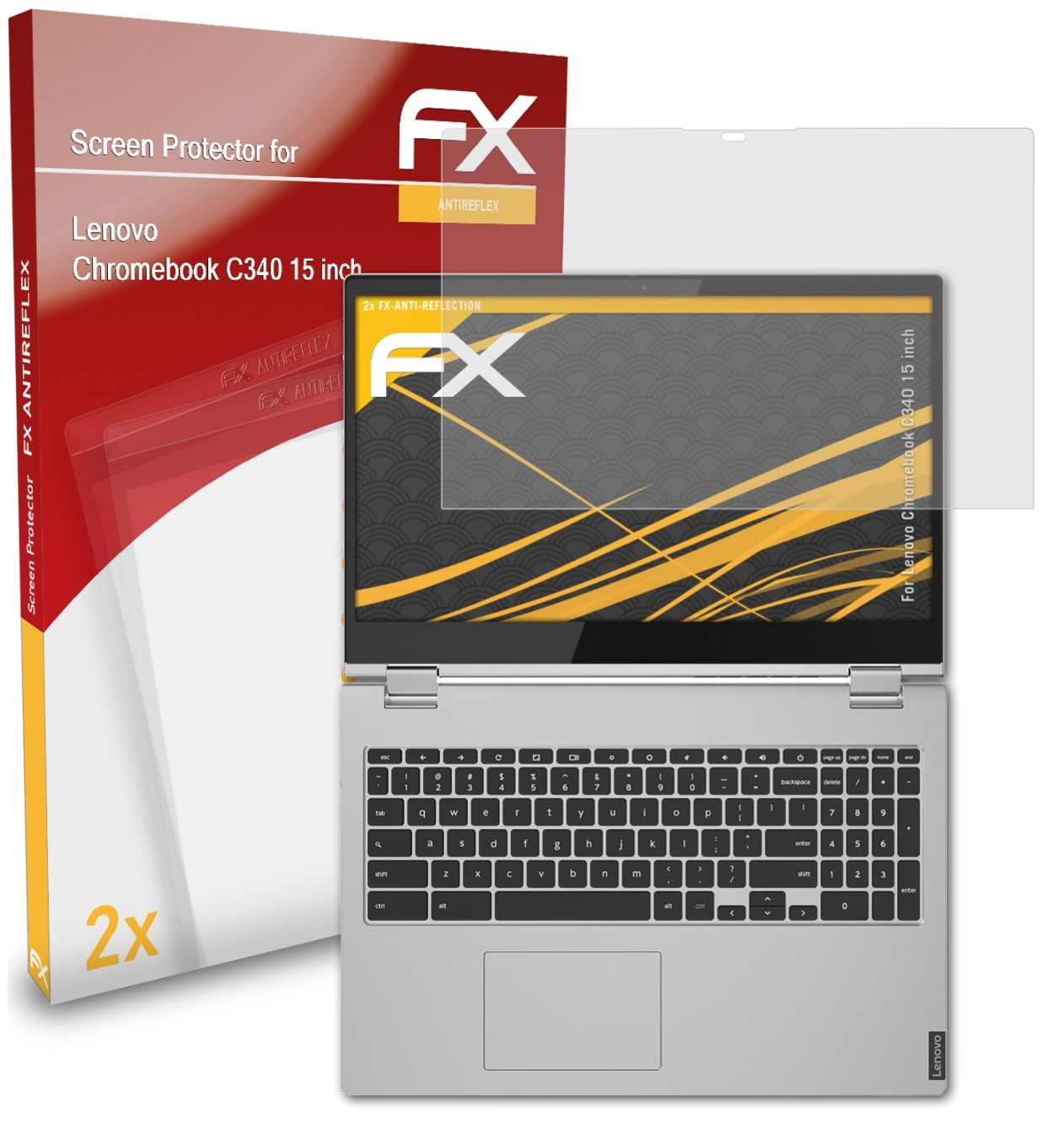 ATFOLIX 2x FX-Antireflex Displayschutz(für C340 Chromebook inch)) (15 Lenovo