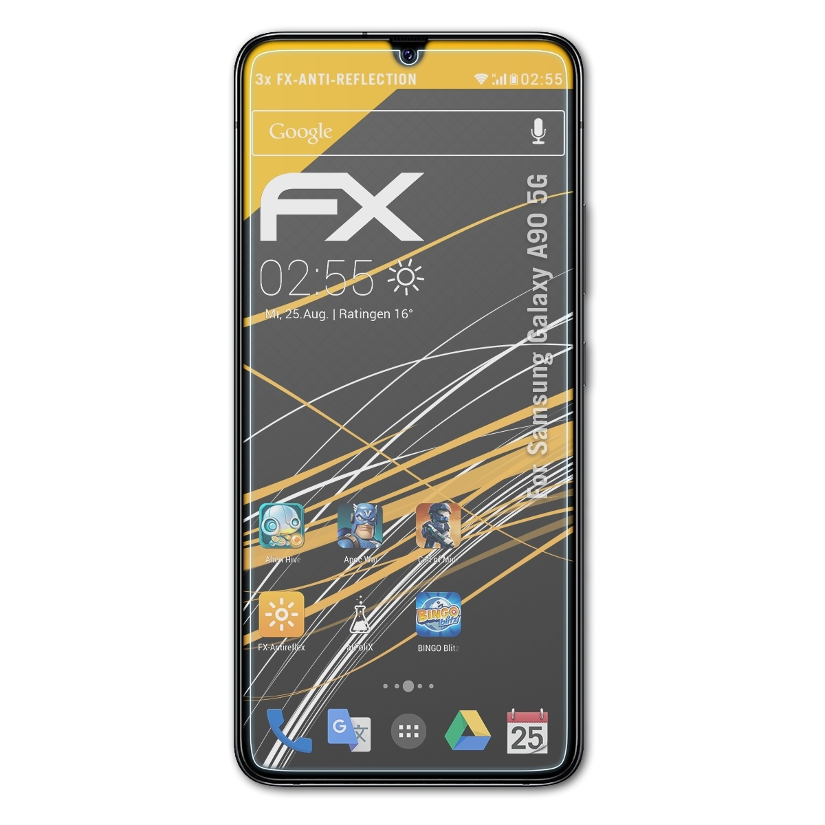 Samsung ATFOLIX 5G) Galaxy Displayschutz(für FX-Antireflex 3x A90