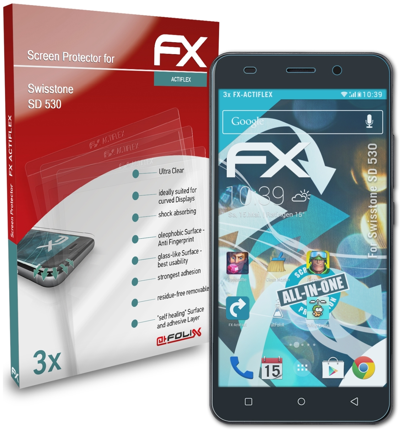 ATFOLIX 3x Swisstone Displayschutz(für FX-ActiFleX 530) SD
