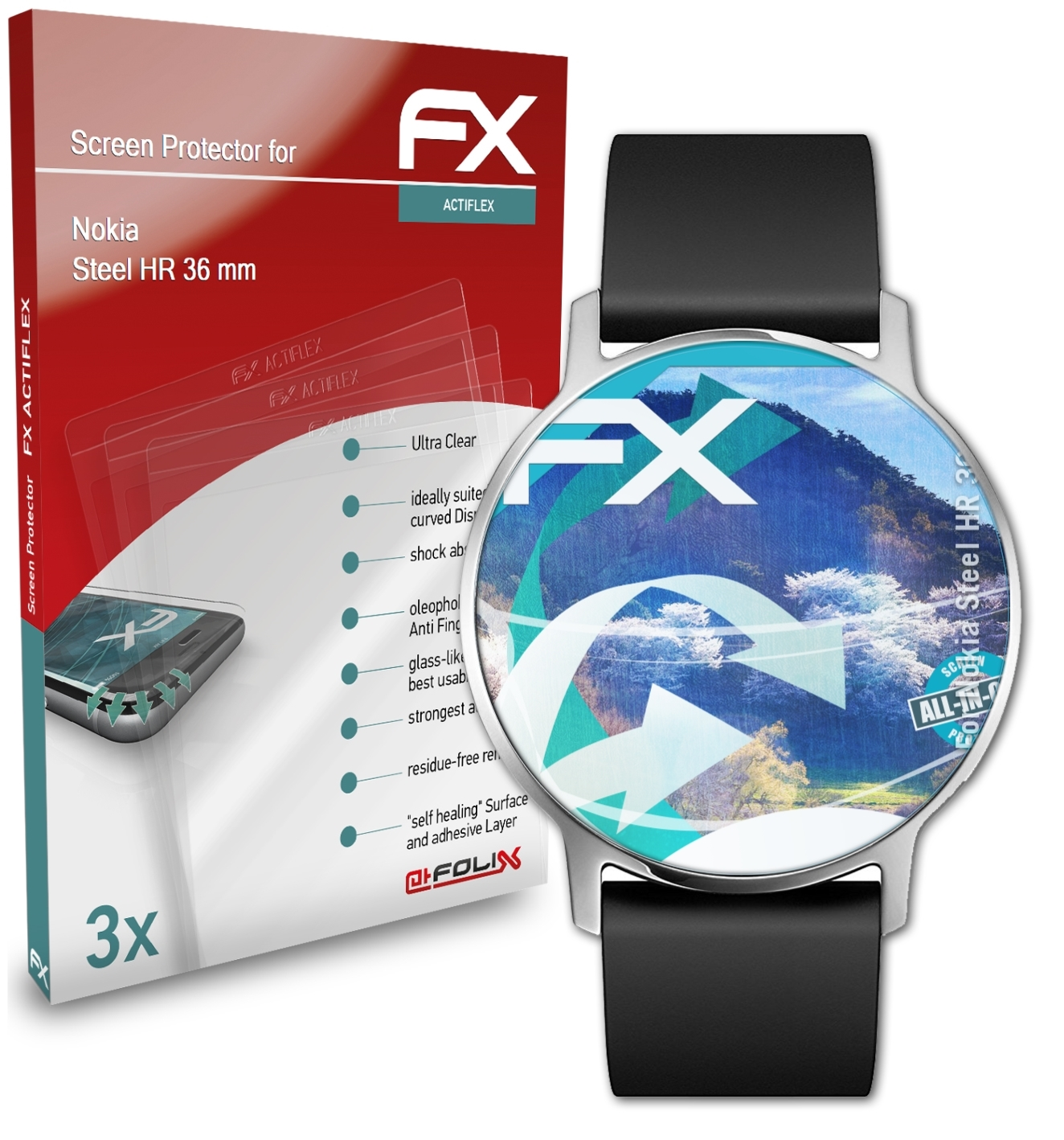 FX-ActiFleX ATFOLIX Steel 3x HR Nokia (36 Displayschutz(für mm))