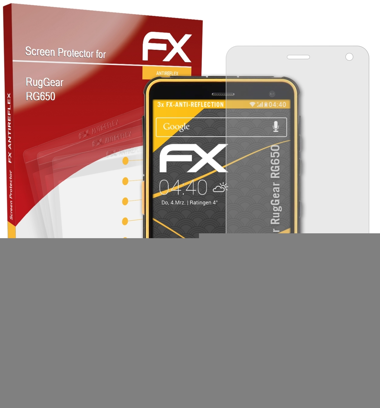 3x RG650) FX-Antireflex Displayschutz(für ATFOLIX RugGear