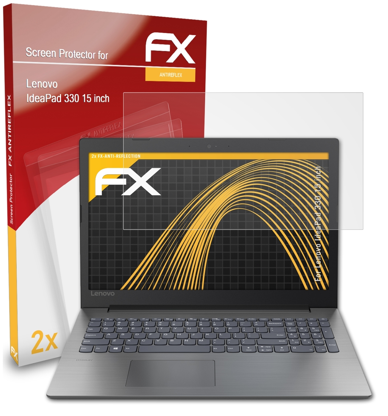 IdeaPad Lenovo 330 (15 FX-Antireflex inch)) ATFOLIX Displayschutz(für 2x