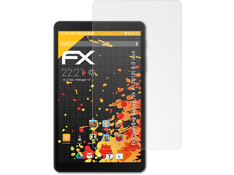 A inch)) Displayschutz(für (2019) FX-Antireflex ATFOLIX Galaxy Tab 2x Samsung (8.0