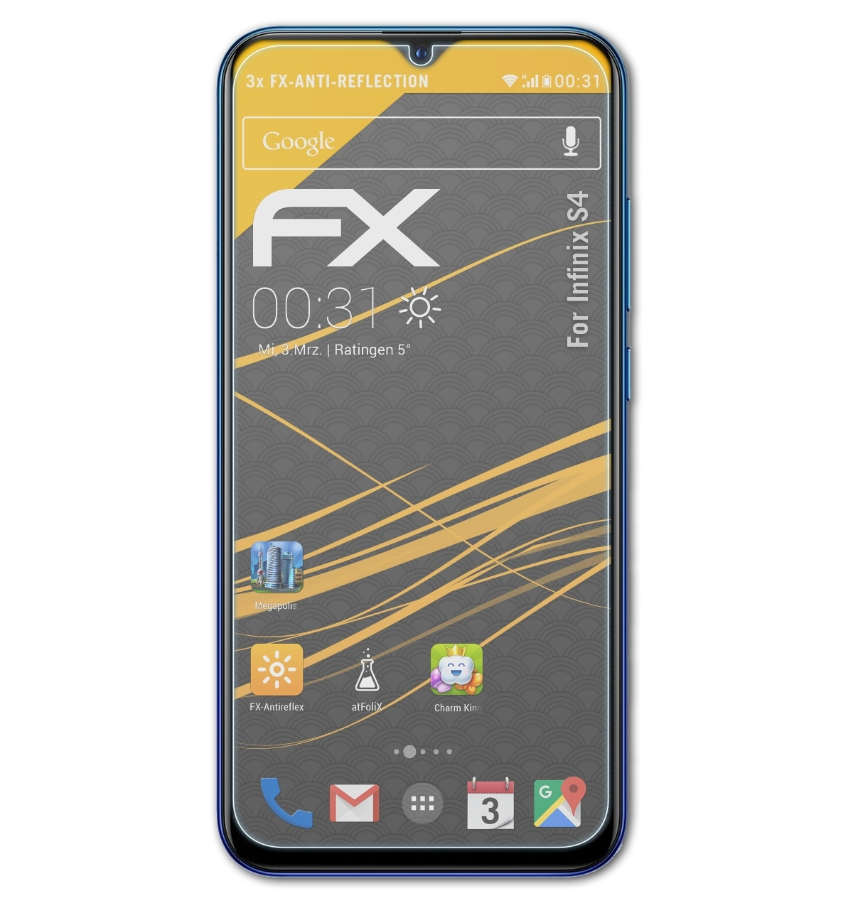 Infinix FX-Antireflex ATFOLIX 3x Displayschutz(für S4)