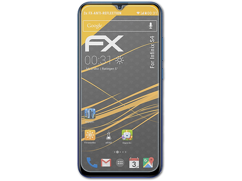 Infinix FX-Antireflex ATFOLIX 3x Displayschutz(für S4)