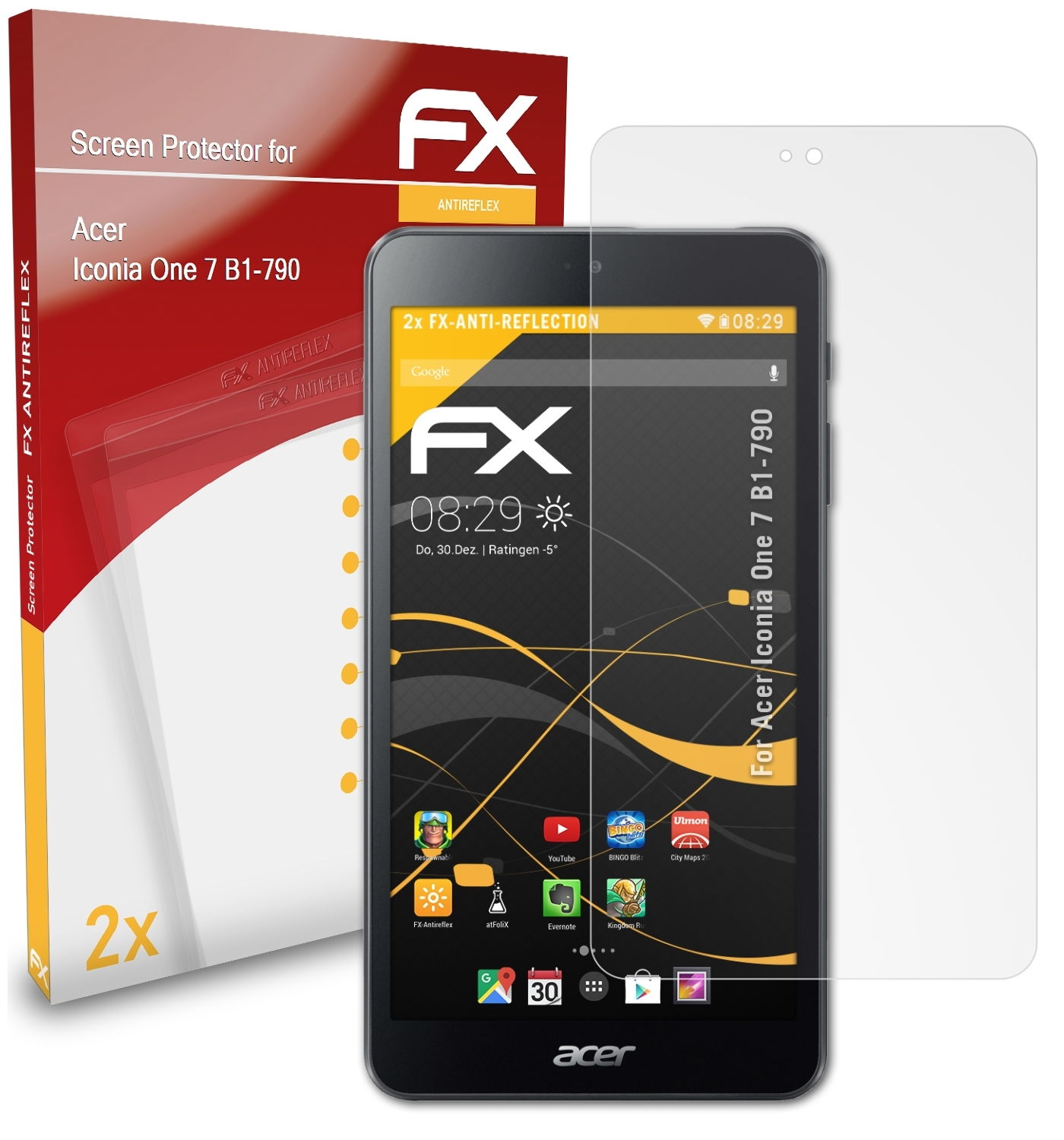 ATFOLIX 2x FX-Antireflex Displayschutz(für Acer Iconia 7 One (B1-790))
