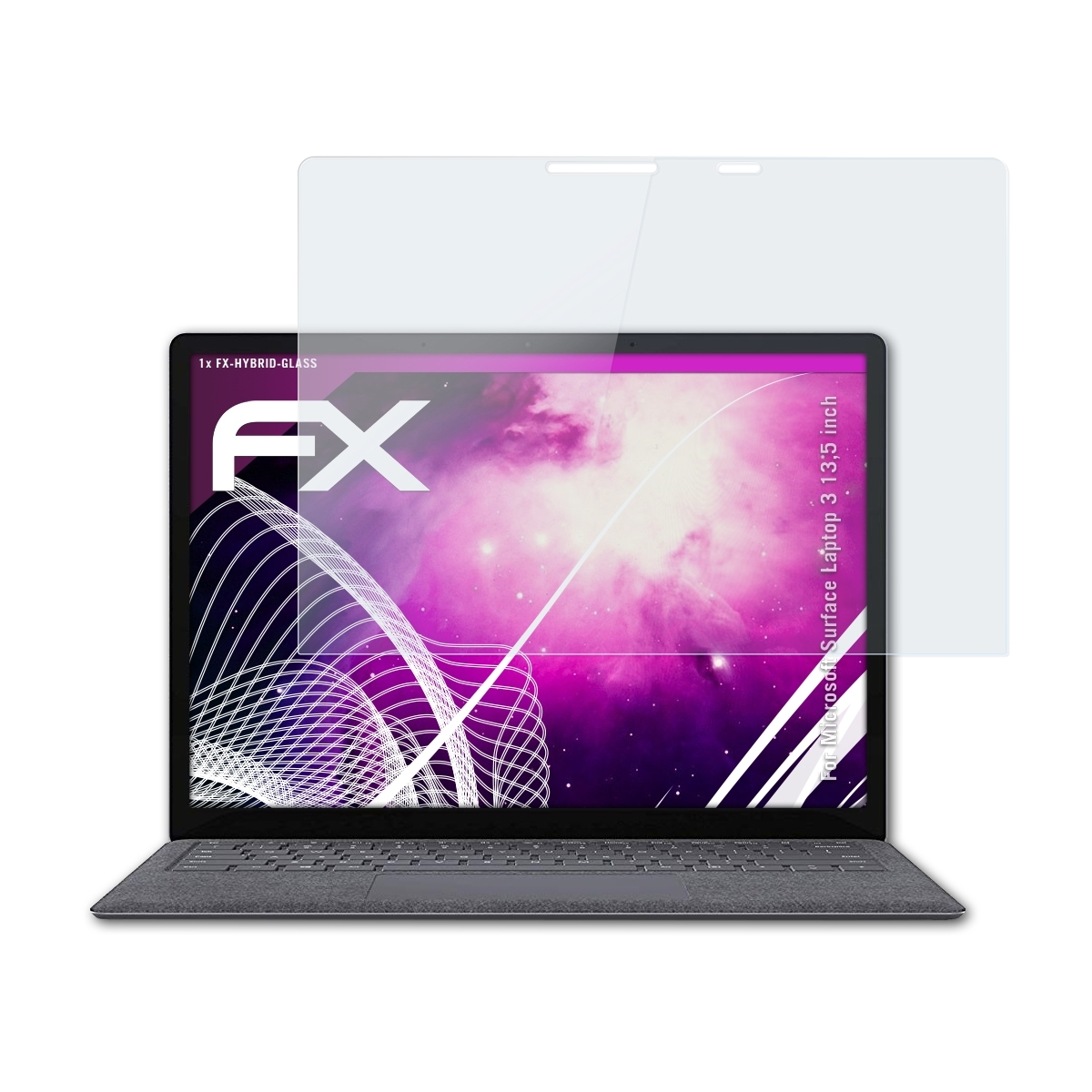 ATFOLIX FX-Hybrid-Glass Schutzglas(für 3 Laptop Microsoft Surface (13,5 inch))