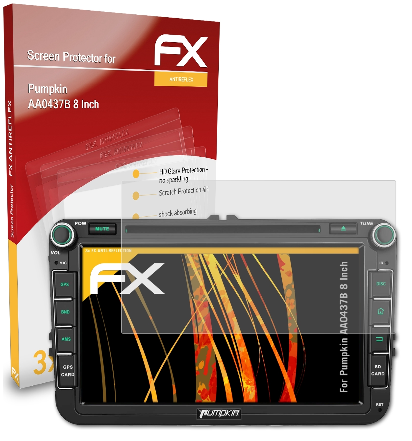 Inch) ATFOLIX AA0437B Displayschutz(für 3x 8 Pumpkin FX-Antireflex