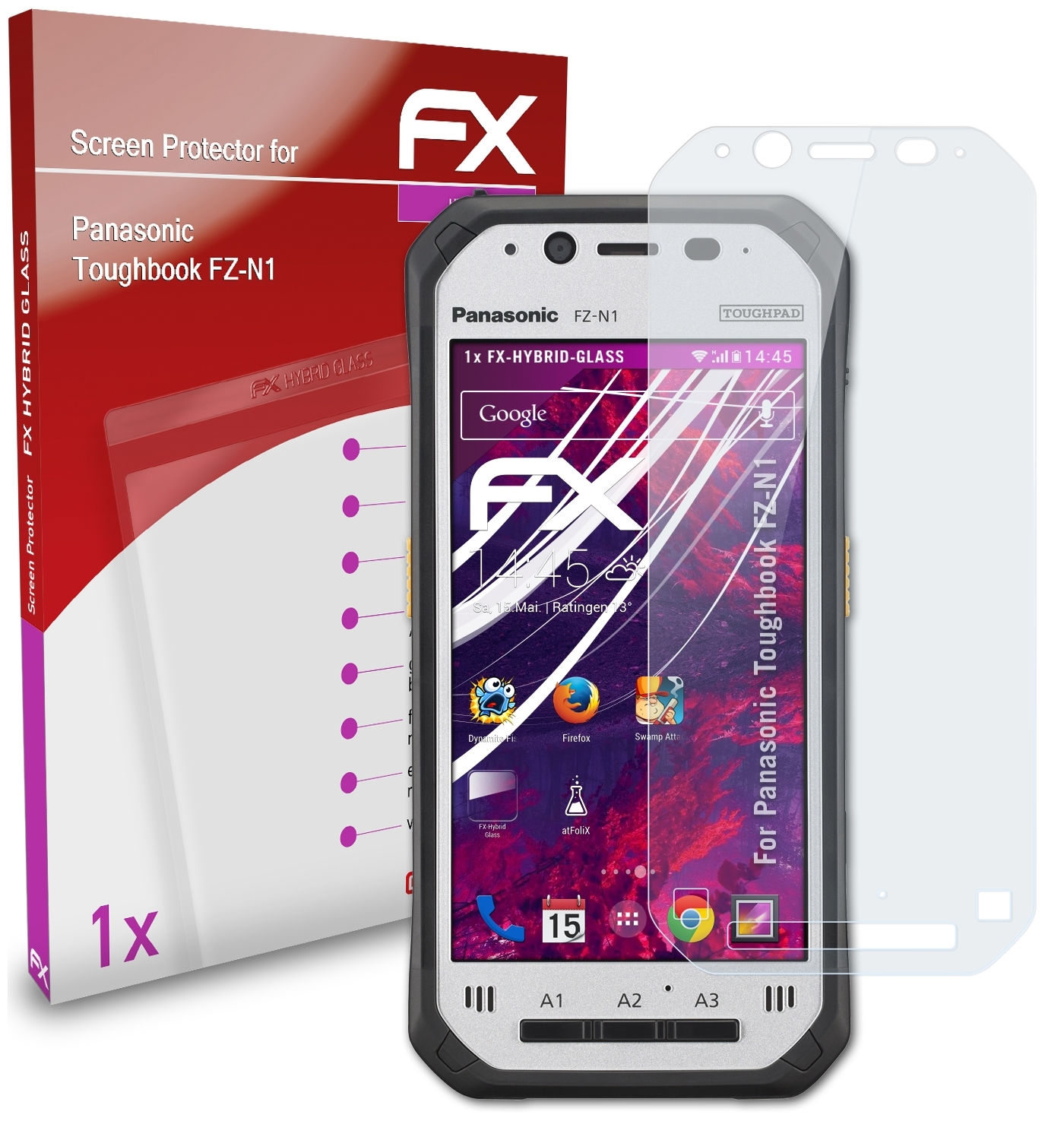 FX-Hybrid-Glass Panasonic Toughbook FZ-N1) ATFOLIX Schutzglas(für