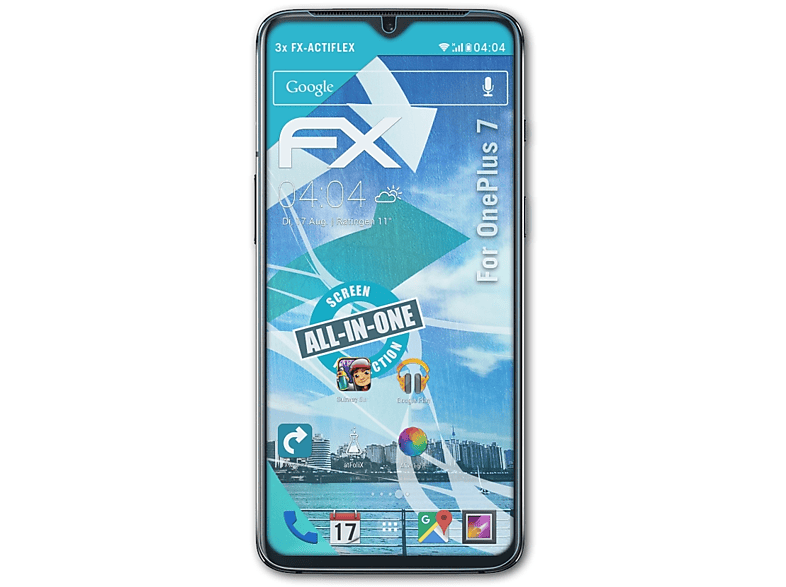 ATFOLIX 3x 7) OnePlus Displayschutz(für FX-ActiFleX