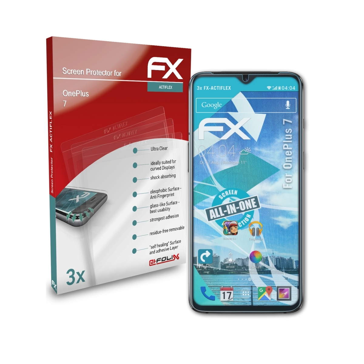 ATFOLIX 3x 7) OnePlus Displayschutz(für FX-ActiFleX