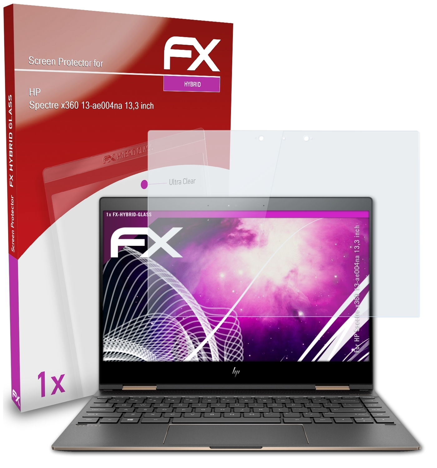 ATFOLIX FX-Hybrid-Glass Schutzglas(für HP Spectre x360 inch)) 13-ae004na (13,3