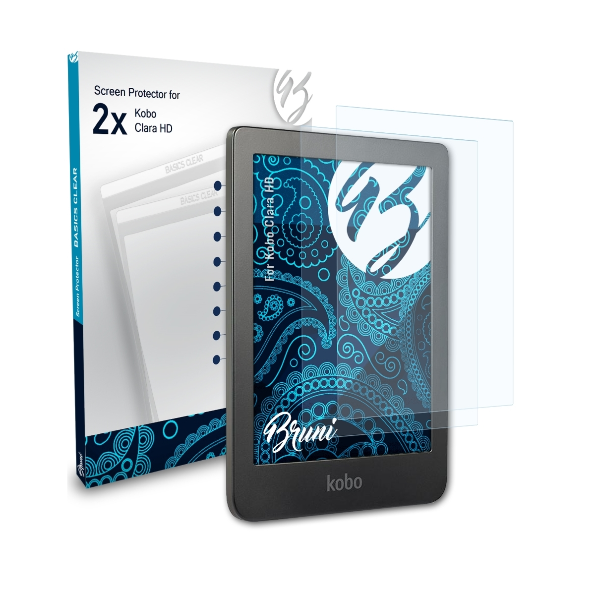 2x Kobo BRUNI HD) Basics-Clear Clara Schutzfolie(für