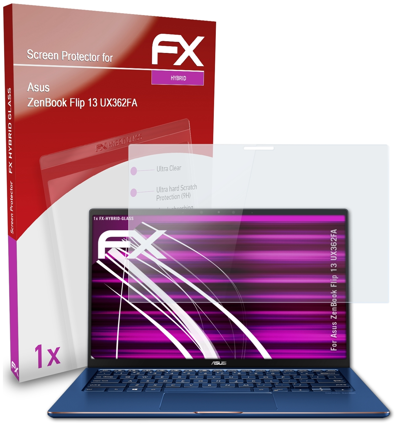ATFOLIX FX-Hybrid-Glass Schutzglas(für Asus 13 ZenBook Flip (UX362FA))