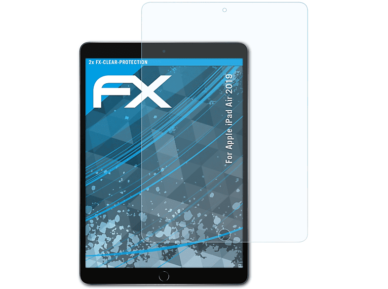 (2019)) iPad ATFOLIX 2x Displayschutz(für Apple FX-Clear Air