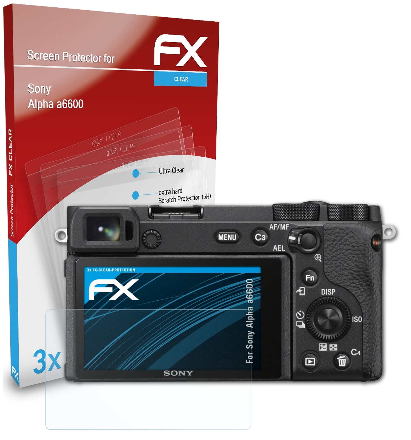 ATFOLIX 3x Sony a6600) Displayschutz(für Alpha FX-Clear