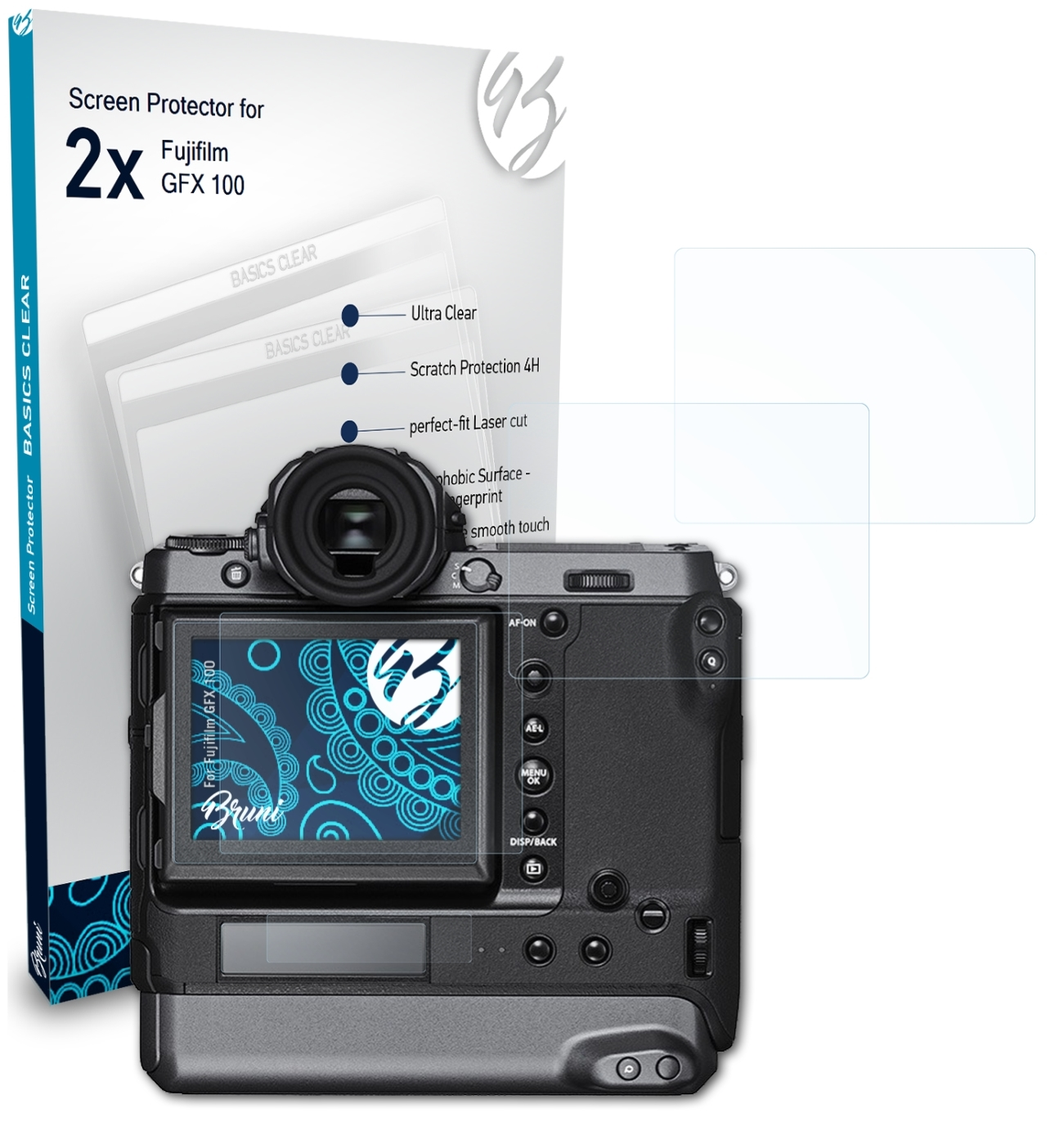 2x GFX BRUNI Basics-Clear Fujifilm Schutzfolie(für 100)